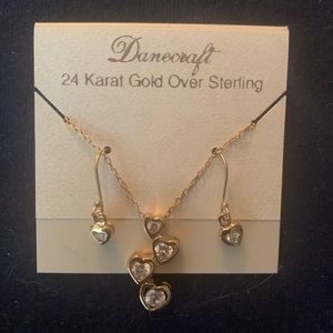 Danecraft 24Kgold over sterling necklace and earrings. Never worn.